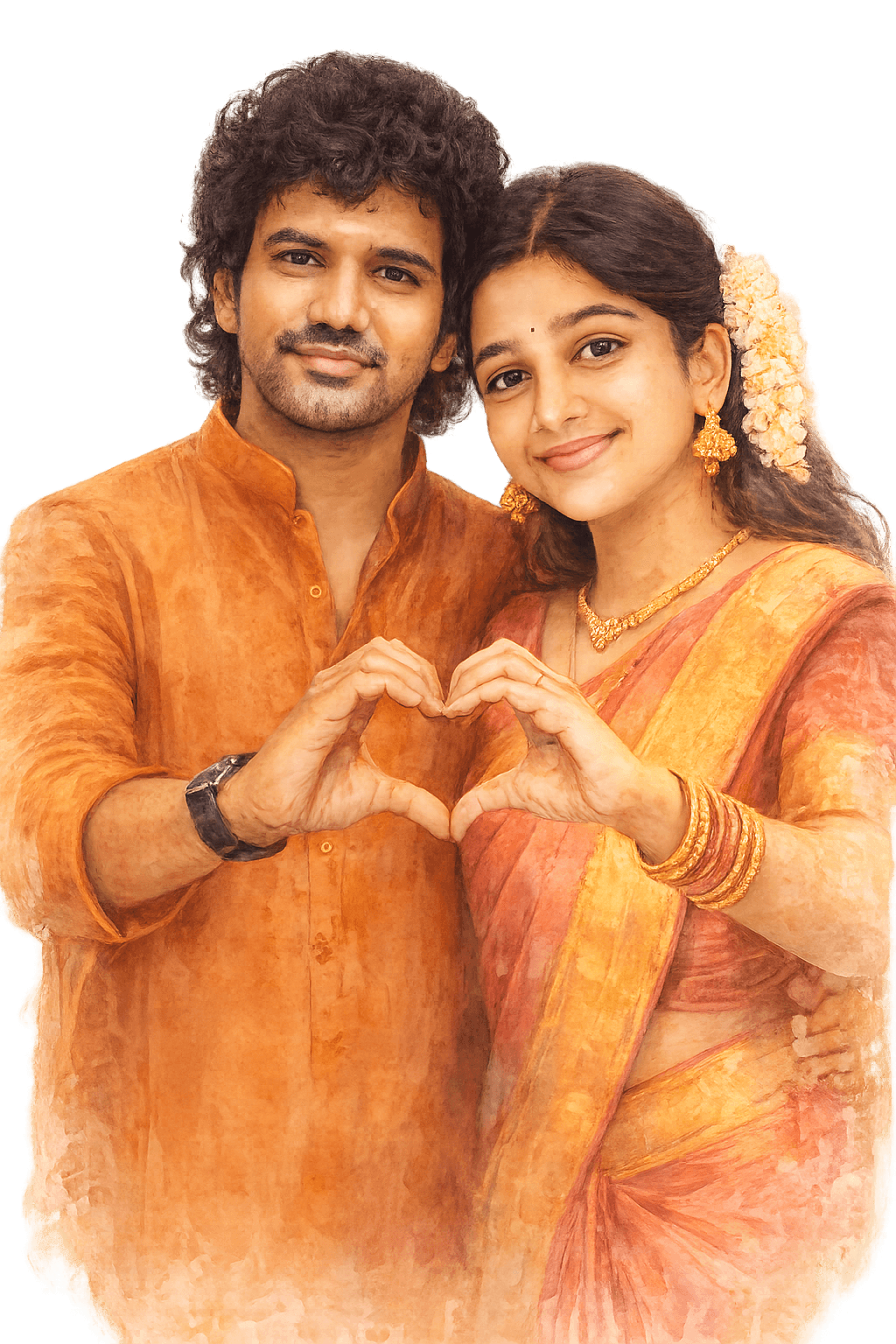 Saffron Heart Portrait invitation style